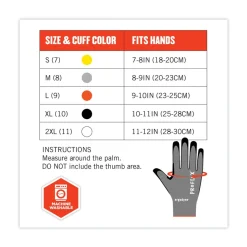 Ergodyne ProFlex 7072 ANSI A7 Nitrile-Coated CR Gloves, Gray, Large, 12 Pairs/Pack
