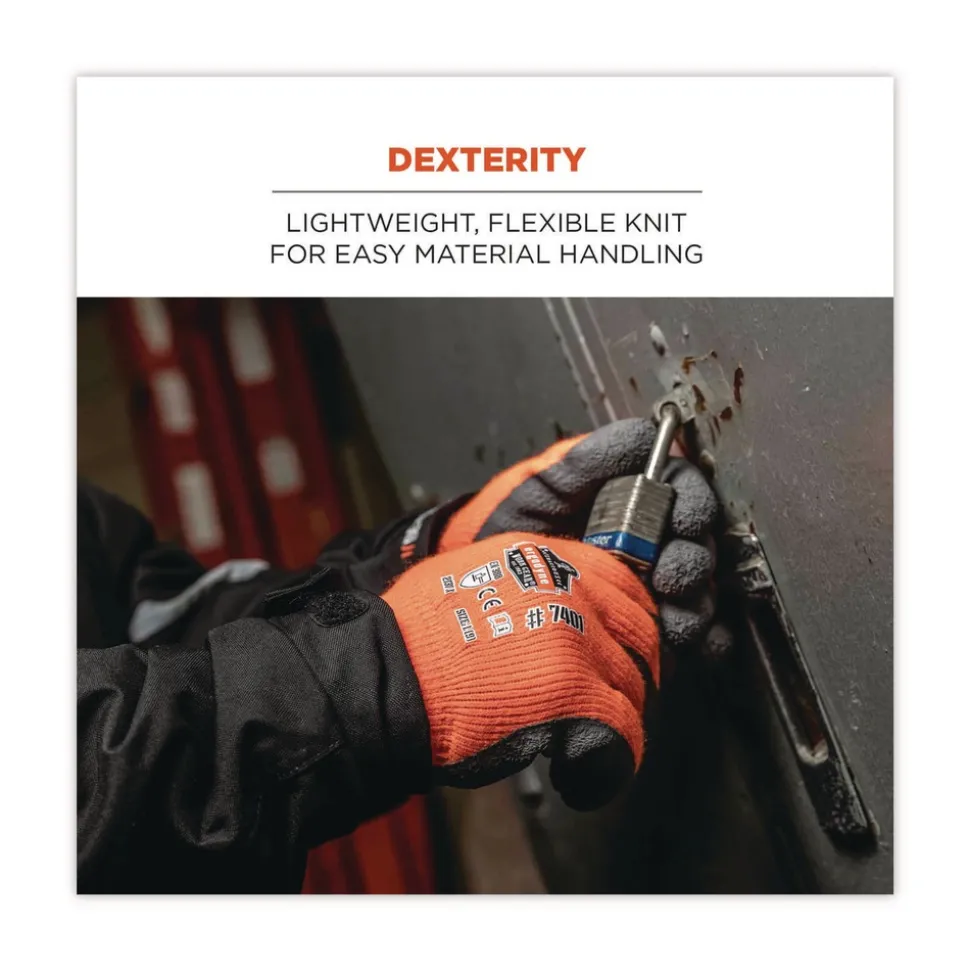 Ergodyne ProFlex 7401 Coated Lightweight Winter Gloves - X-Large Orange (1-Pair)