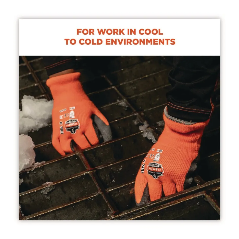 Ergodyne ProFlex 7401 Coated Lightweight Winter Gloves - 2X-Large Orange (1-Pair)