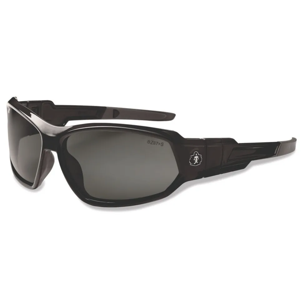 Ergodyne Skullerz Loki Nylon/Polycarb Safety Glasses/Goggles - Black Frame/Smoke Lens
