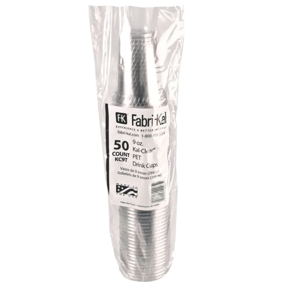 Fabri-Kal 9 oz Kal-Clear True PET Plastic Cold Drink Cups - Clear (1000/Carton)