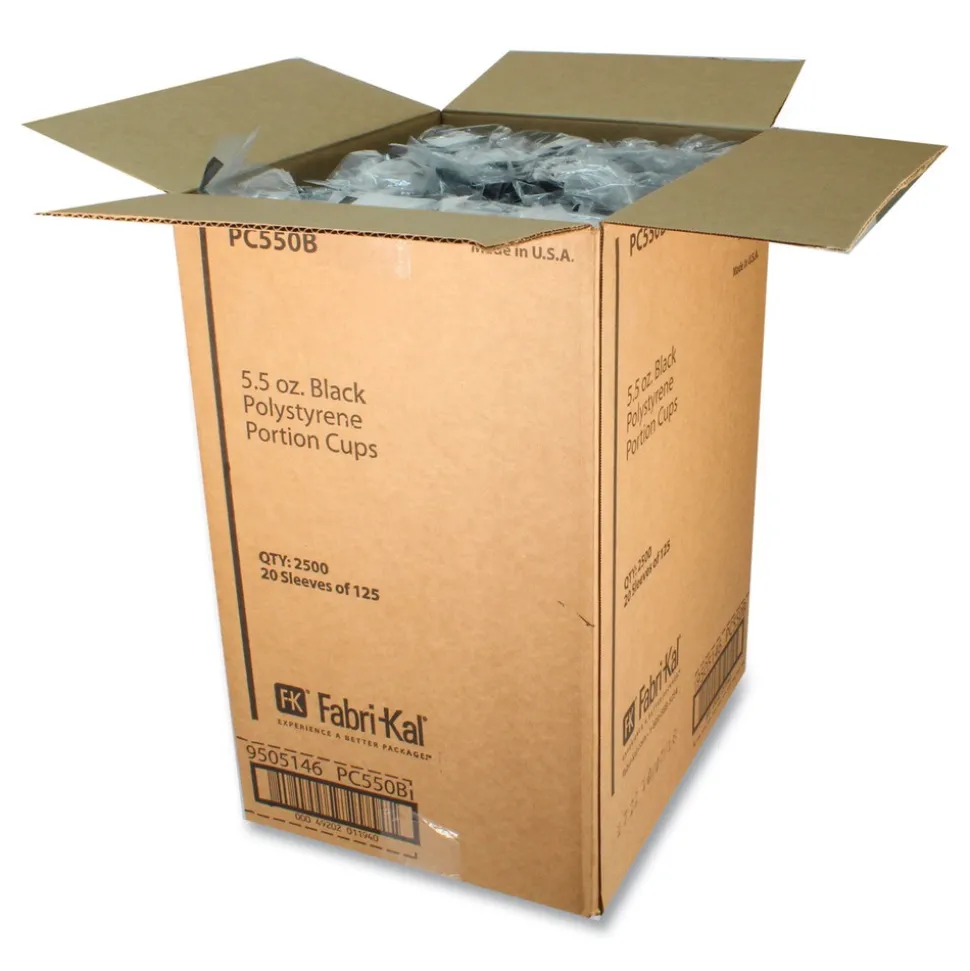Fabri-Kal 5.5 oz. Plastic Portion Cups - Black (2500/Carton)