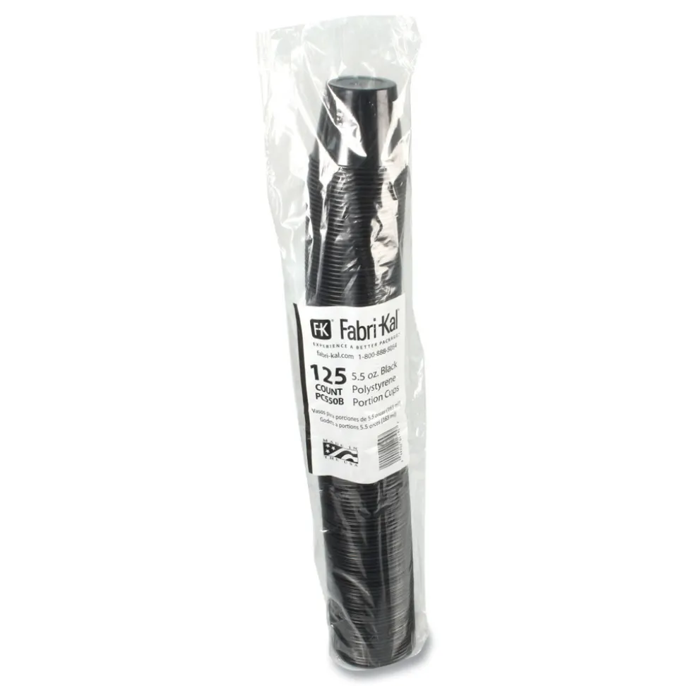 Fabri-Kal 5.5 oz. Plastic Portion Cups - Black (2500/Carton)