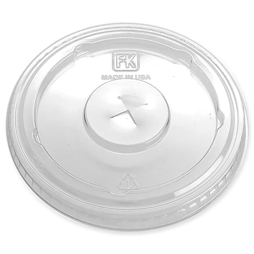 Fabri-Kal Greenware X-Slot Plastic Cold Drink Lids, Fits 12 oz to 20 oz Cold Cup - Clear (1000/Carton)
