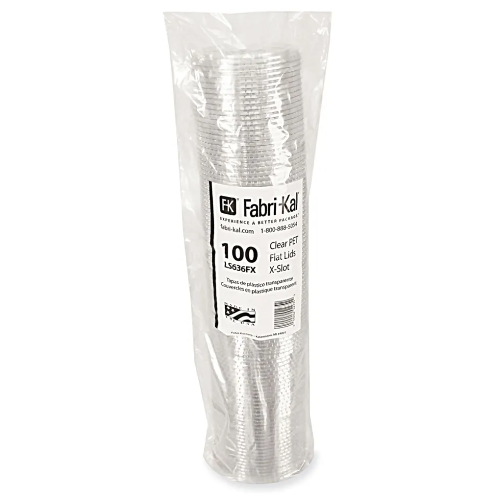 Fabri-Kal Greenware X-Slot Plastic Cold Drink Lids, Fits 12 oz to 20 oz Cold Cup - Clear (1000/Carton)