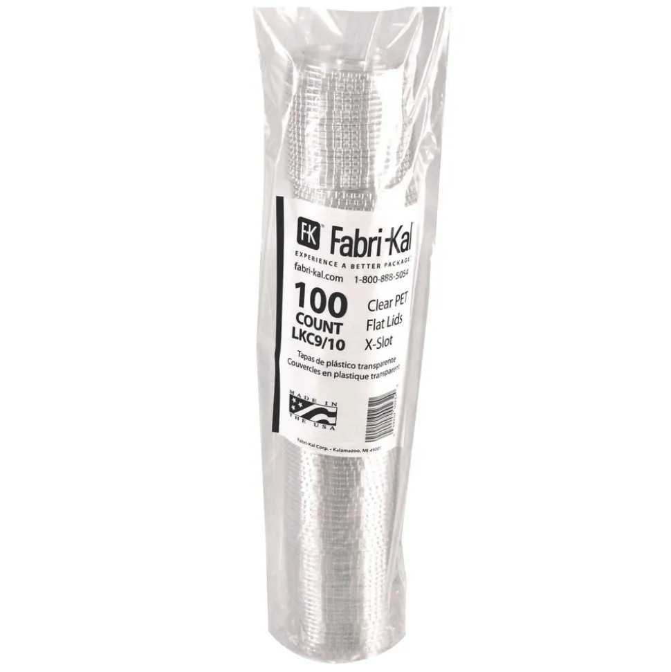 Fabri-Kal Kal-Clear/Nexclear X-Style Straw Slot/Flavor Buttons Plastic Drink Cup Lids Fits 9 oz. to 10 oz. Cold Cups - Clear (2500/Carton)