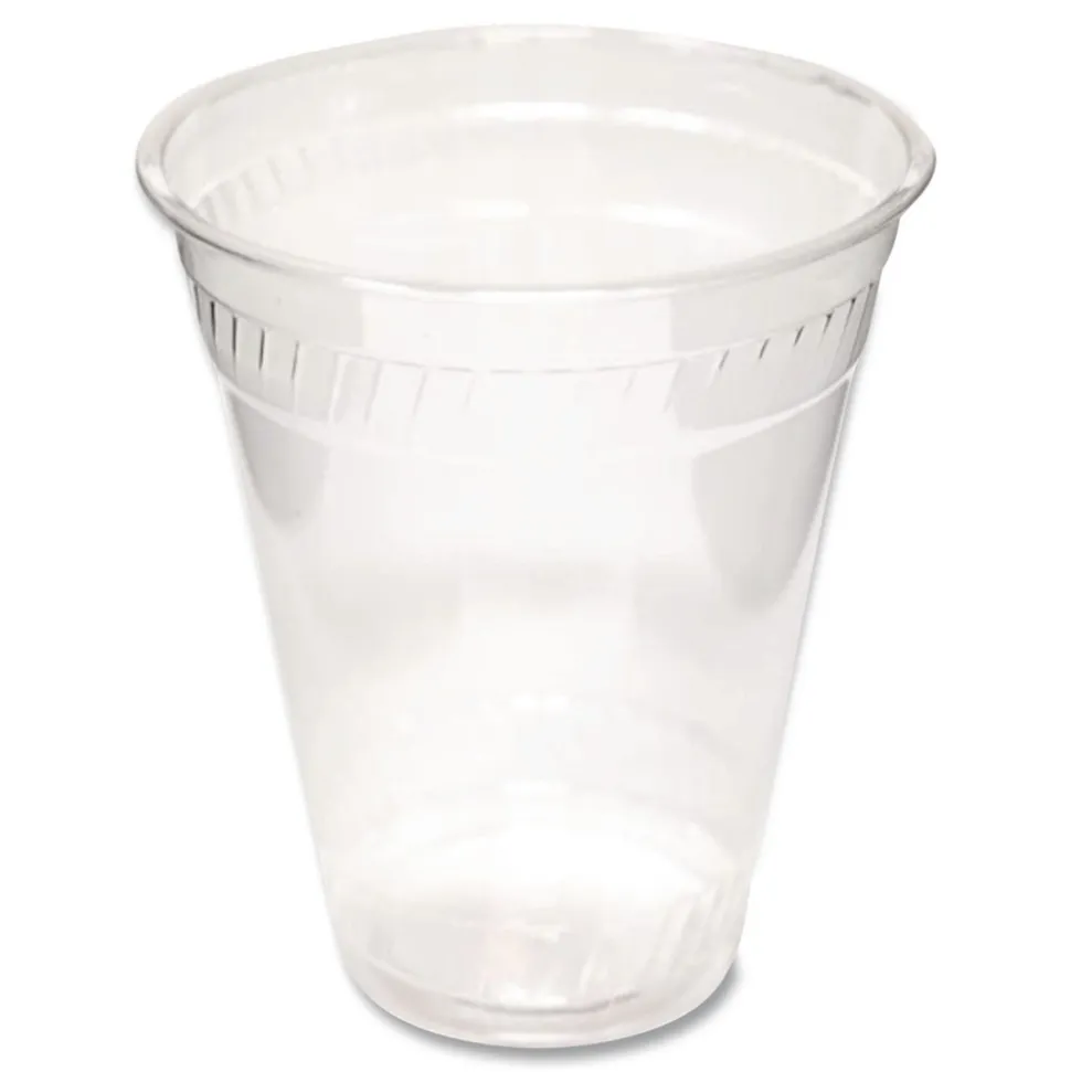 Fabri-Kal Greenware X-Slot Sugarcane Cold Drink Lids, Fits 16 oz/18 oz/24 oz Cold Cups - Clear (1000/Carton)
