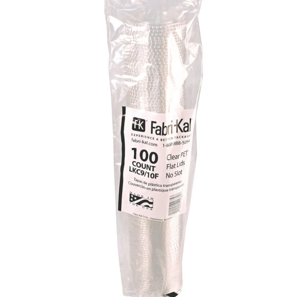 Fabri-Kal Kal-Clear/Nexclear Flat Lid with No Slot Plastic Drink Cup Lids Fits 9 oz. to 10 oz. Cold Cups - Clear (2500/Carton)