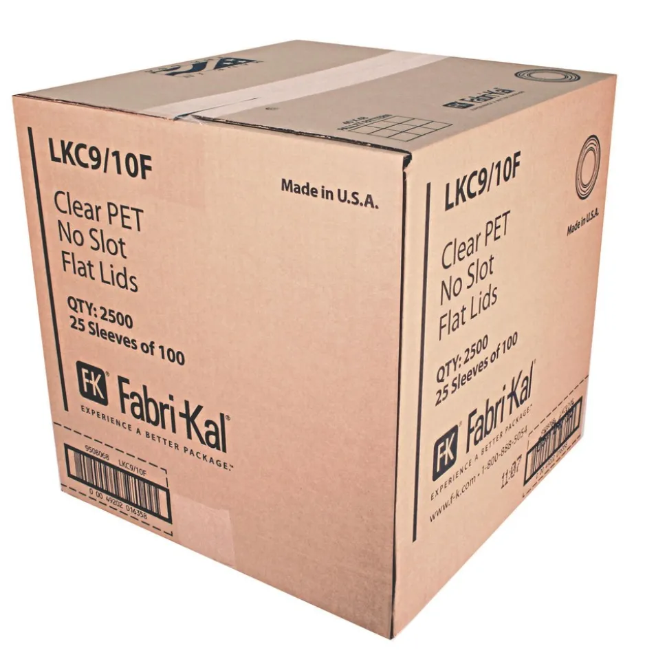Fabri-Kal Kal-Clear/Nexclear Flat Lid with No Slot Plastic Drink Cup Lids Fits 9 oz. to 10 oz. Cold Cups - Clear (2500/Carton)