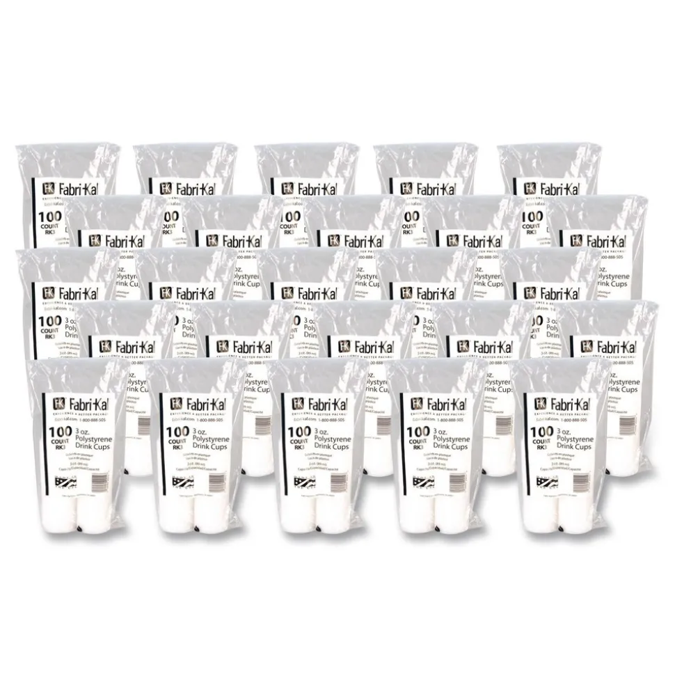 Fabri-Kal 3 oz RK Crisscross Plastic Cold Drink Cups - Clear (2500/Carton)