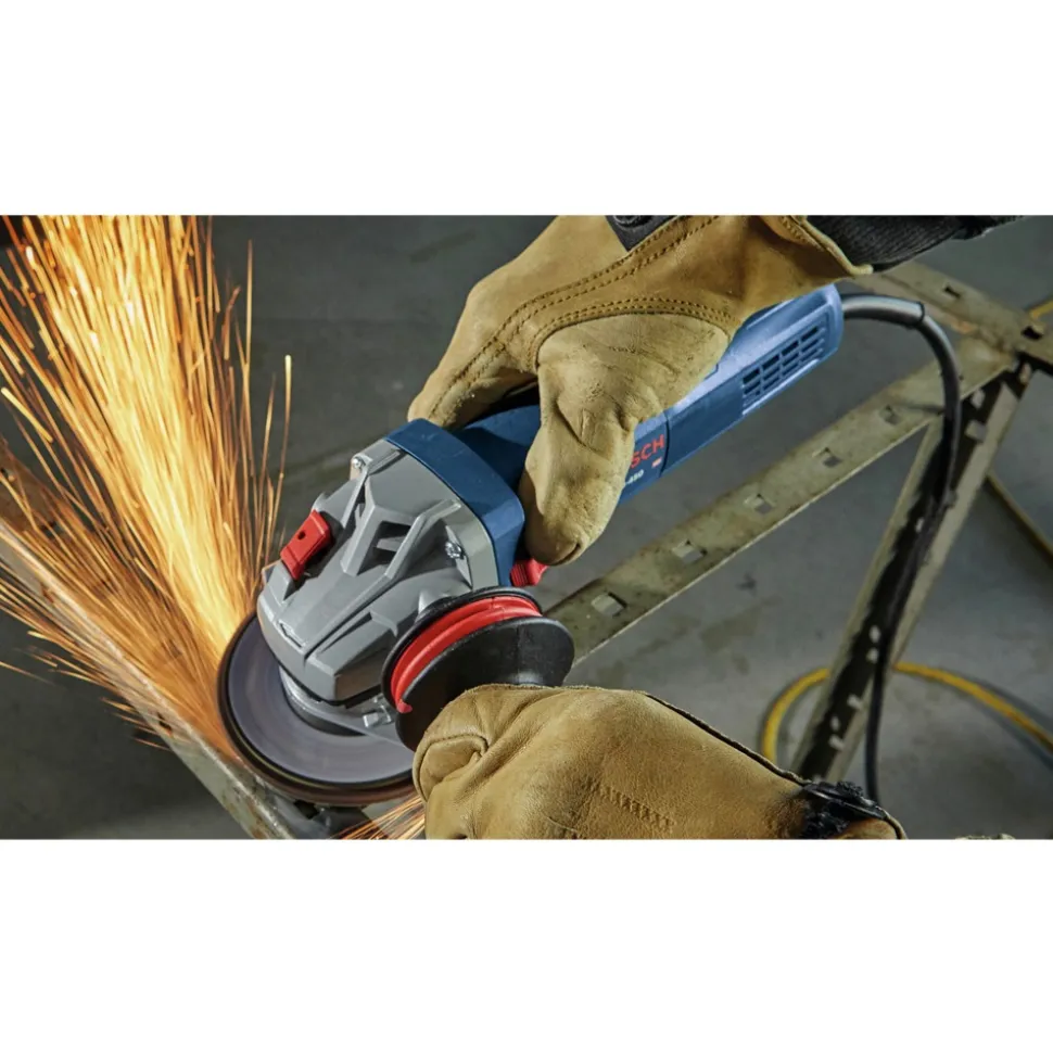 Factory Reconditioned Bosch 120V 10 Amp 4-1/2 in. Corded Ergonomic Angle Grinder with No Lock-On Paddle Switch