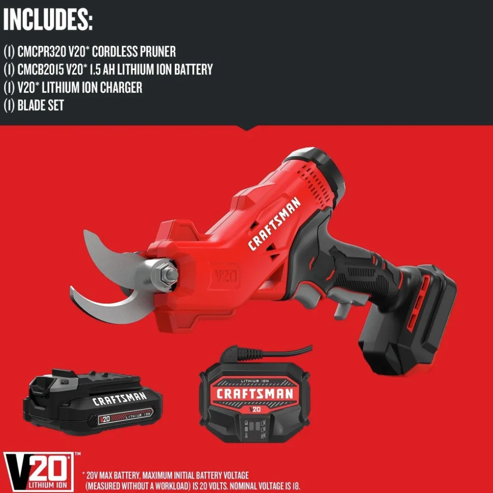 Factory Reconditioned Craftsman V20 Lithium-Ion Cordless Pruner Kit (1.5 Ah)