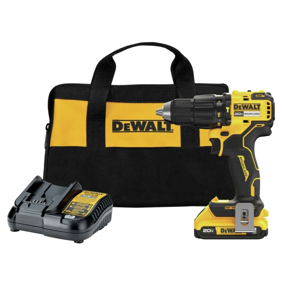 Factory Reconditioned Dewalt 20V MAX Lithium-Ion Brushless 1/2 in. Cordless Hammer Drill Kit (2 Ah)