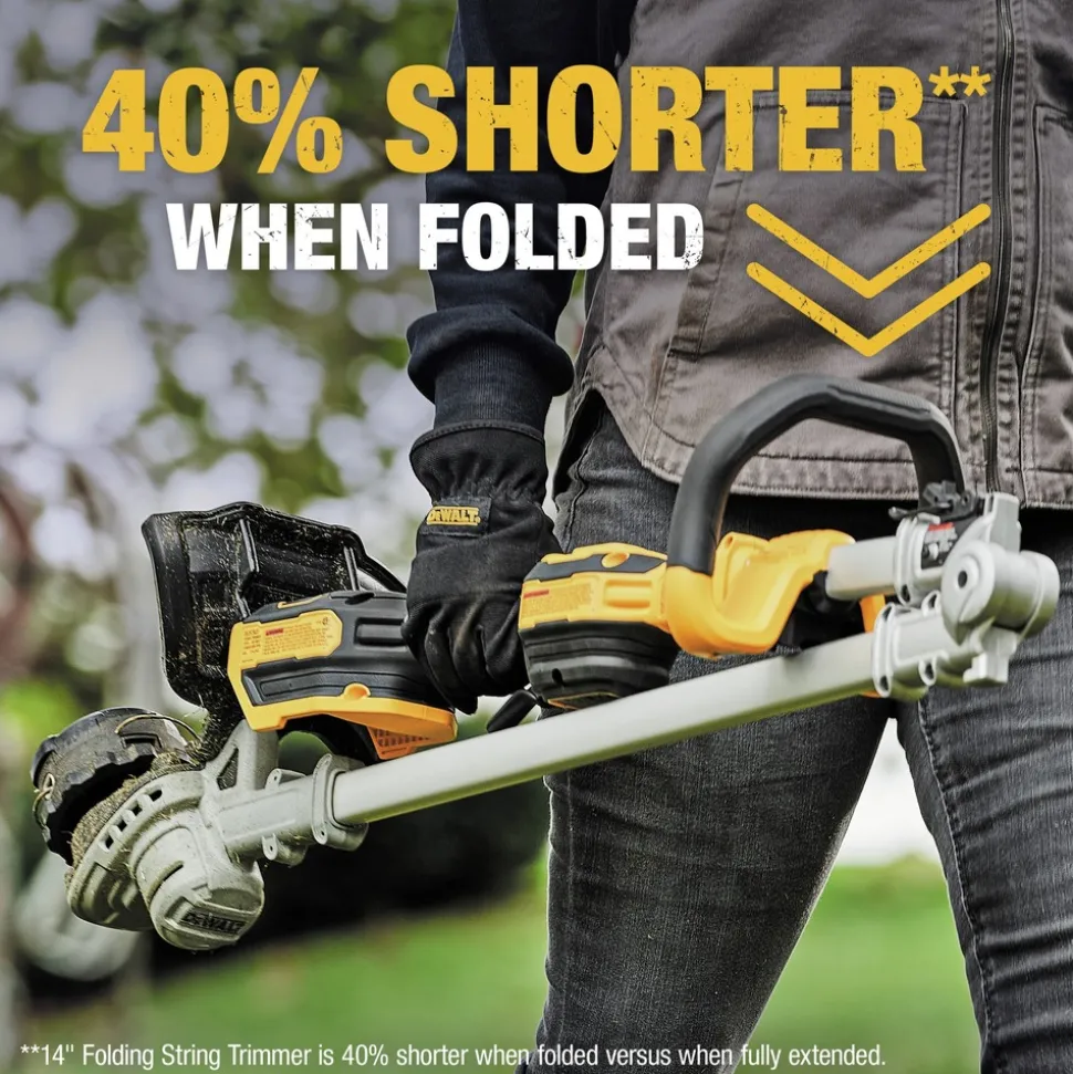 Factory Reconditioned Dewalt 20V MAX Lithium-Ion Cordless 14 in. Folding String Trimmer Kit (5 Ah)