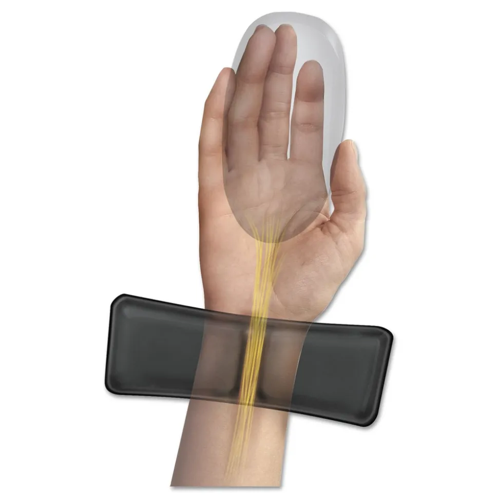 Fellowes Mfg Co. 8.25 in. x 9.87 in. Gel Wrist Support with Attached Mouse Pad - Black