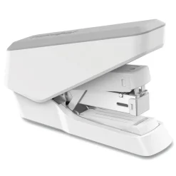 Fellowes Mfg Co. LX860 EasyPress 40-Sheet Capacity Half Strip Stapler with Antimicrobial Protection - Gray/White