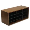 Fellowes Mfg Co. 12 Section 29 in. x 11.88 in. x 12.94 in. Particle Board Desktop Sorter - Medium Oak