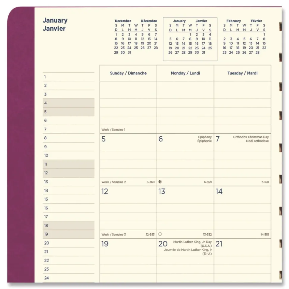 Filofax 17-Month: Aug 2025 to Dec 2026 10.88 in. x 8.5 in. Soft Touch Planner - Fuchsia Cover