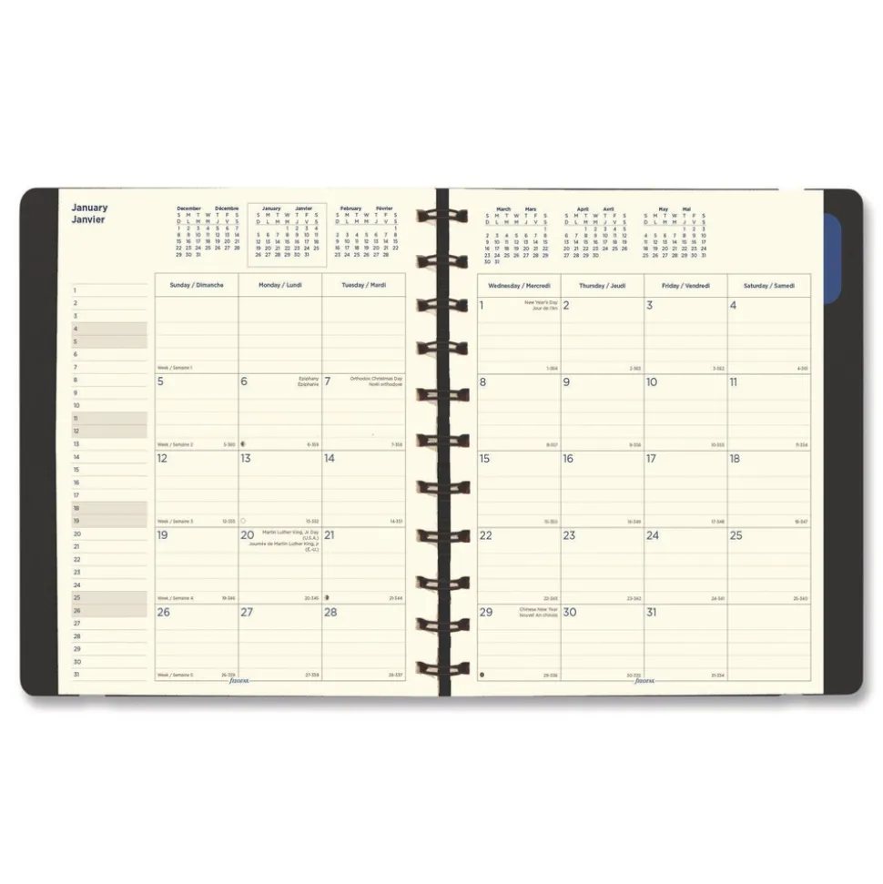 Filofax 17-Month: Aug 2025 to Dec 2026 10.88 in. x 8.5 in. Soft Touch Planner - Black Cover