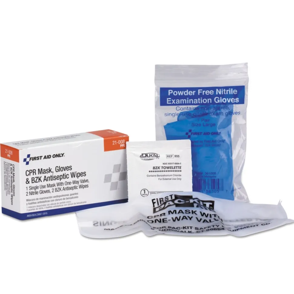 First Aid Only CPR Mask Kit with 2 Gloves/Wipes (1-Kit)