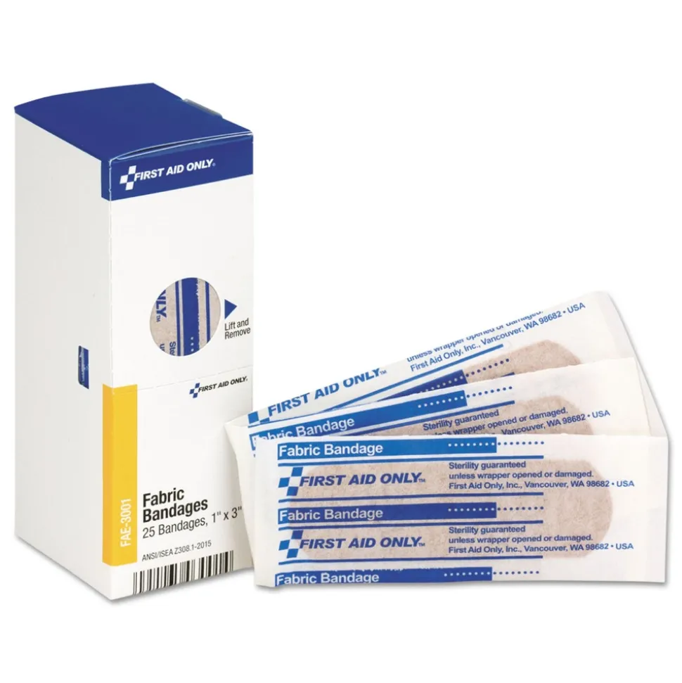 First Aid Only 1 in. x 3 in. SmartCompliance Fabric Bandages (25/Box)