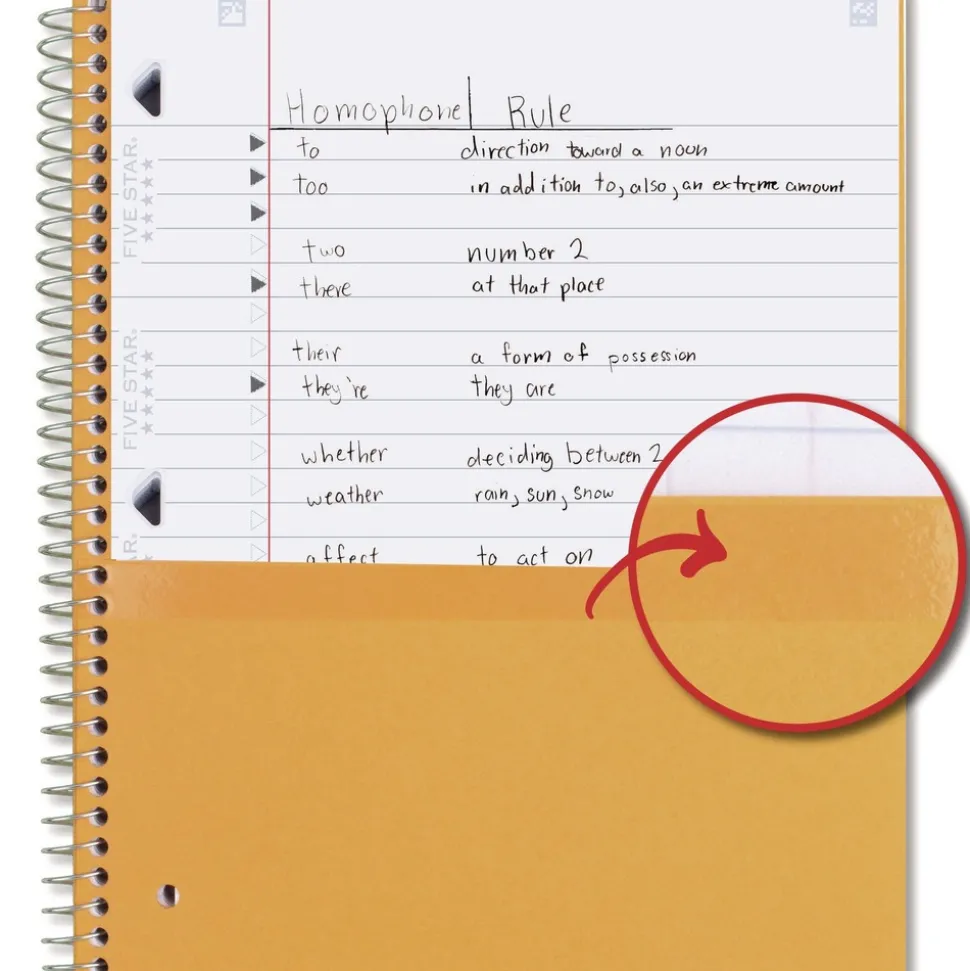 Five Star 10.5 x 9.18 Sheets (100) Wirebound Notebook - Randomly Assorted Cover Color