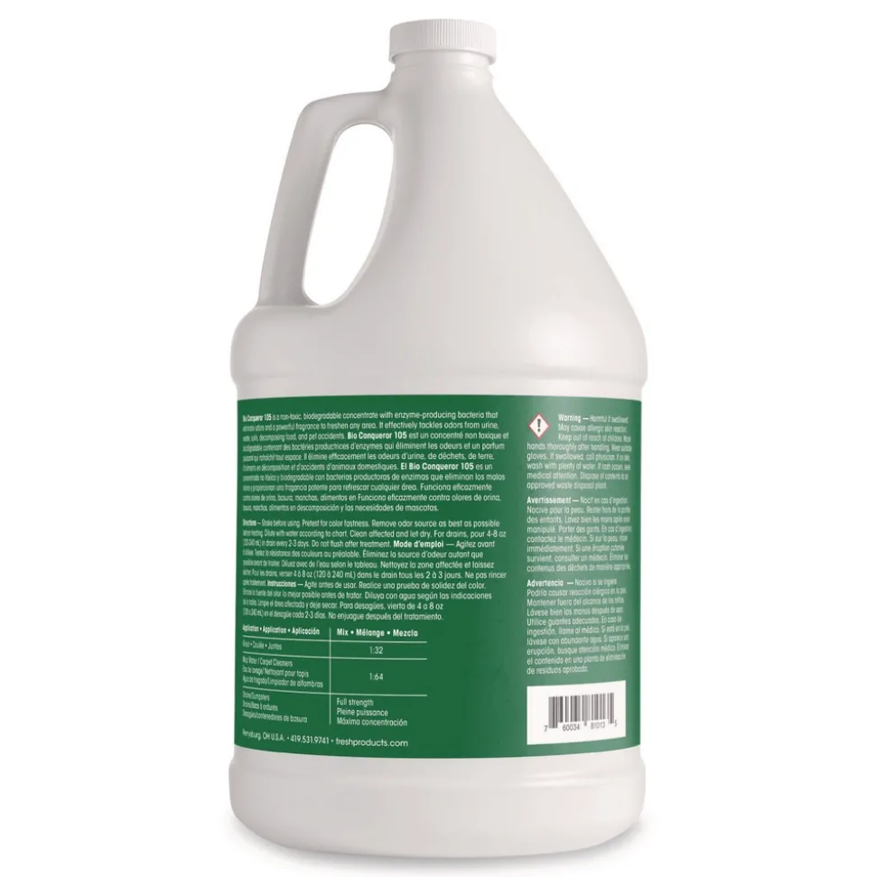 Fresh Products 1 gal. Bio Conqueror 105 Enzymatic Odor Counteractant Concentrate - Cucumber Melon (4/Carton)