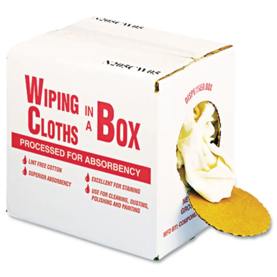 General Supply 5 lbs. Multipurpose Reusable Cotton Wiping Cloths - White (1/Box)