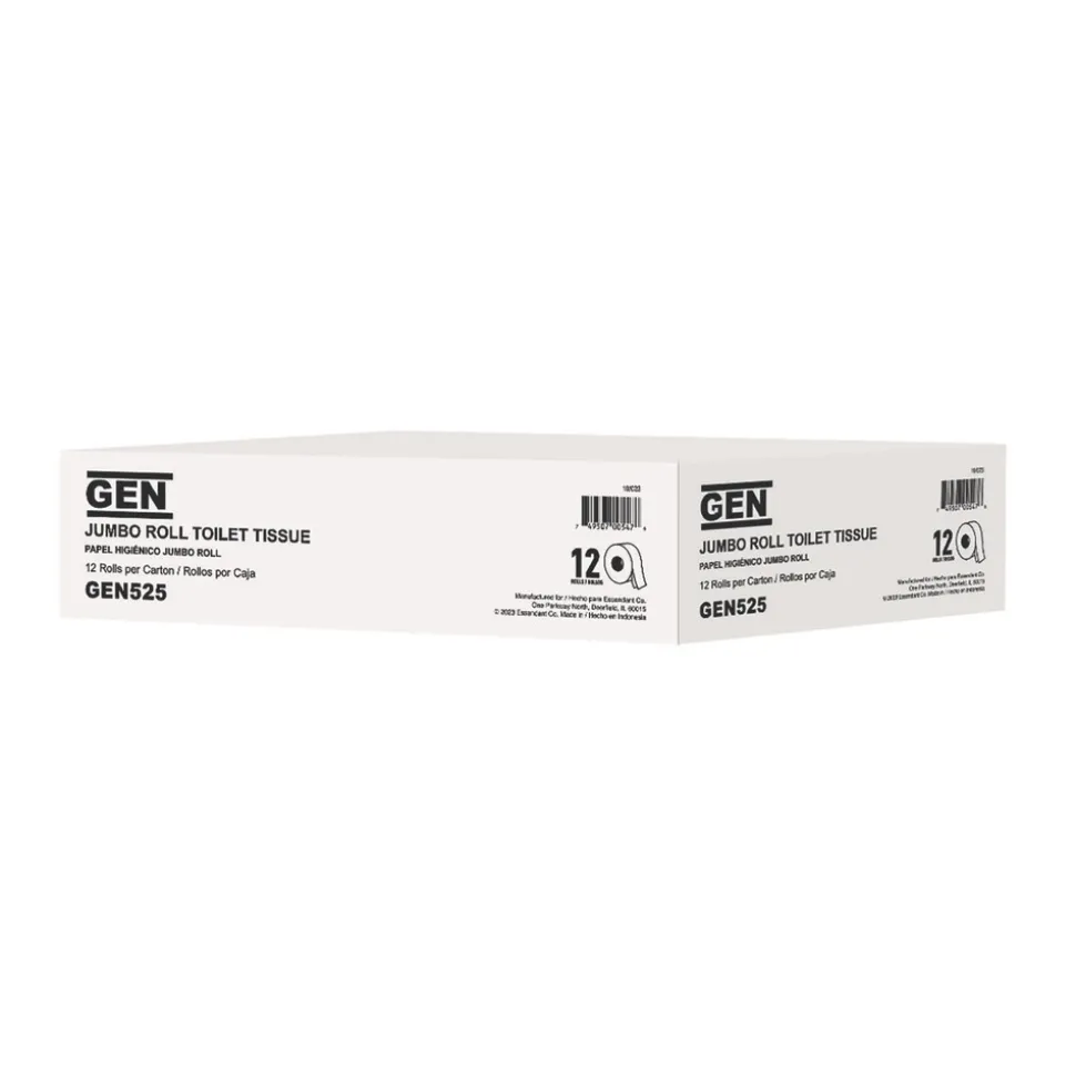 GEN ft. x 3.2 in. 2-Ply Jumbo Roll Bath Tissue - White (12/Carton)