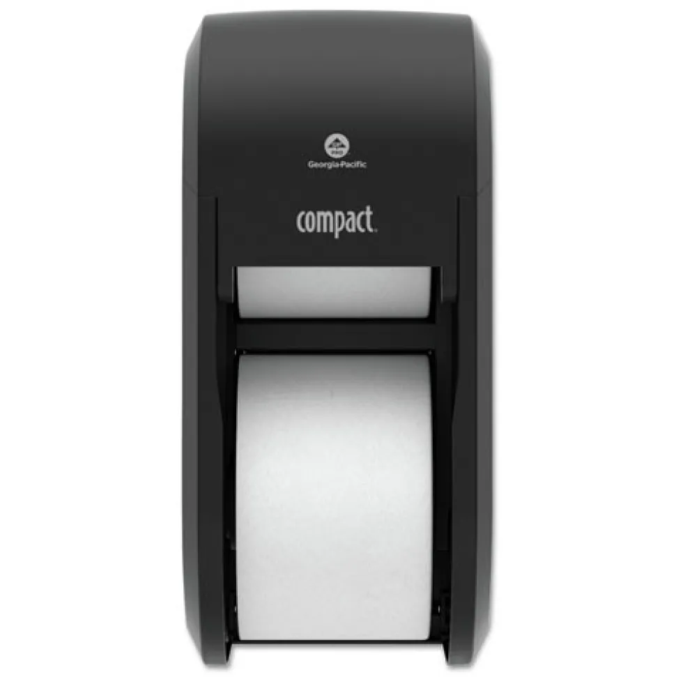 Georgia Pacific Professional Compact Vertical 2-Roll 14.06 in. x 6.69 in. x 8.19 in. Coreless Tissue Dispenser - Black (1/Carton)