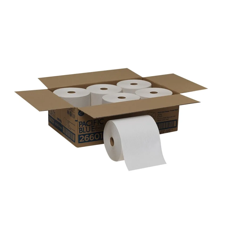 Georgia Pacific Professional 7.88 in. x 800 ft. 1-Ply Pacific Blue Basic Nonperforated Paper Towel Rolls - White (6 Rolls/Carton)