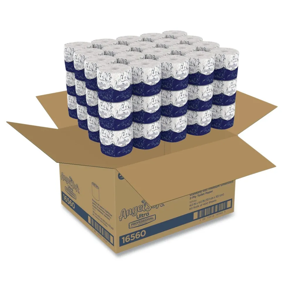 Georgia Pacific Professional 2-Ply Angel Soft Ultra Septic Safe Premium Bathroom Tissue - White (400 Sheets/Roll, 60/Carton)