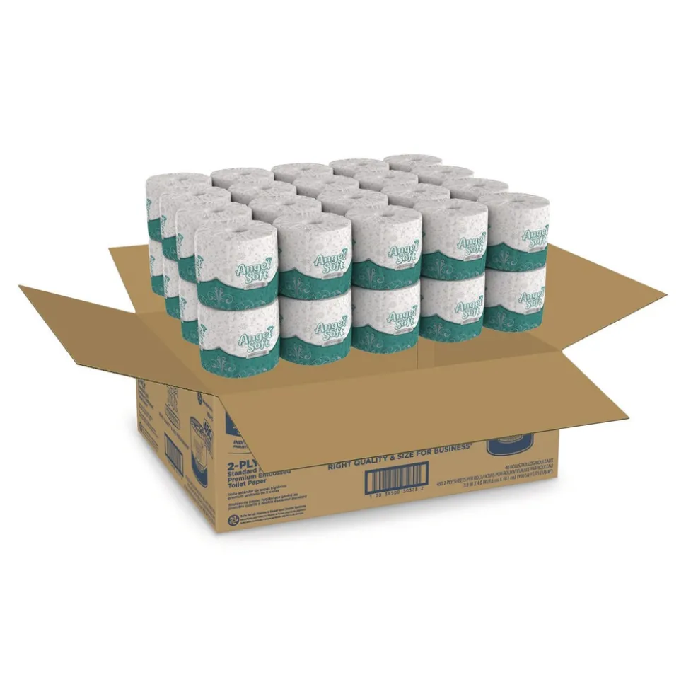 Georgia Pacific Professional 2-Ply Angel Soft Septic Safe Premium Bathroom Tissue - White (450 Sheets/Roll, 40 Rolls/Carton)
