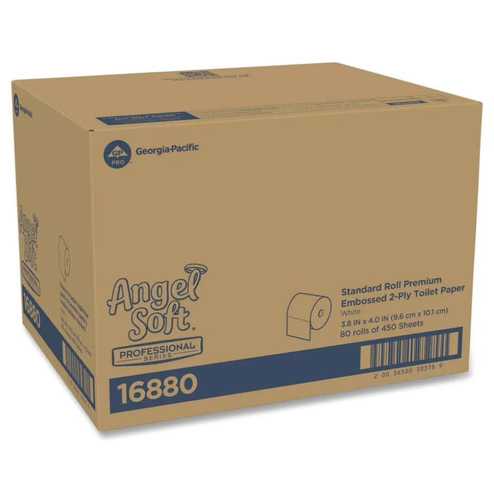 Georgia Pacific Professional 16880 2-Ply Angel Soft Septic Safe Premium Bathroom Tissue - White (450 Sheets/Roll, 80 Rolls/Carton)