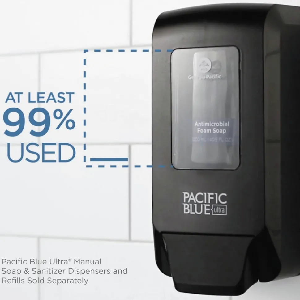 Georgia Pacific Professional 43818 Pacific Blue Ultra 1200 mL Antimicrobial Foam Soap Manual Dispenser Refill - Unscented (4/Carton)