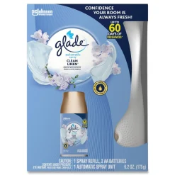 Glade 310916 Clean Linen Automatic Spray Starter Kit - White/Gold (4/Kit)