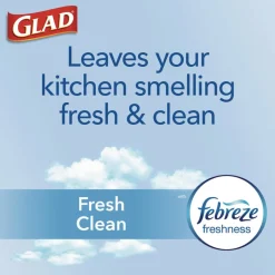 Glad ForceFlex 24 in. x 27.38 in. 13-Gallon Kitchen Drawstring Trash Bags - Gain Fresh Clean Scent White (80/Box)