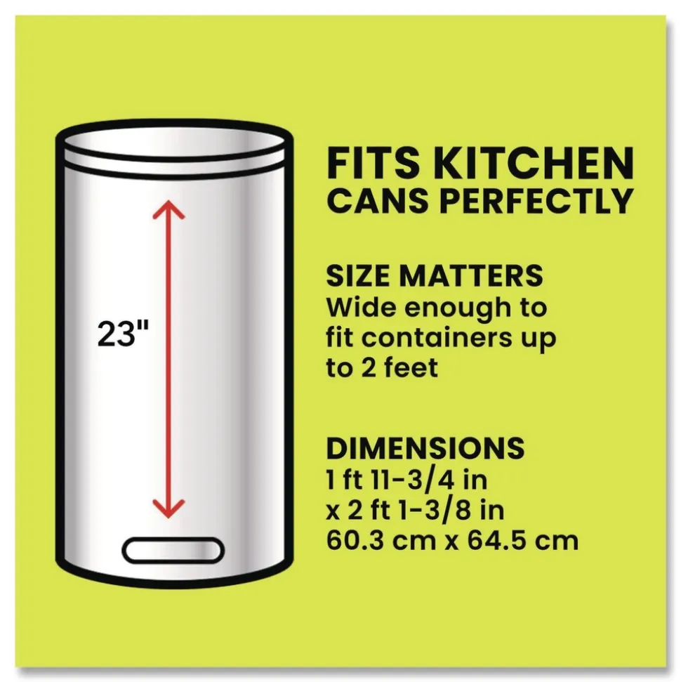 Glad ForceFlex MaxStrength 24 in. x 28 in. 13 Gallon Tall Kitchen Drawstring Trash Bags - Fresh Clean Scent/White (204/Carton)