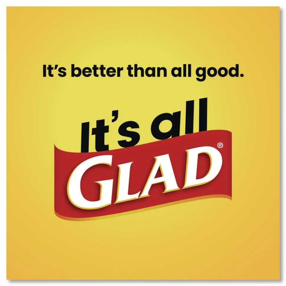 Glad Guaranteed Strong 30 in. x 33 in. 1.05 mil 30 Gallon Three-Ply Large Drawstring Trash Bags - Black (168/Carton)
