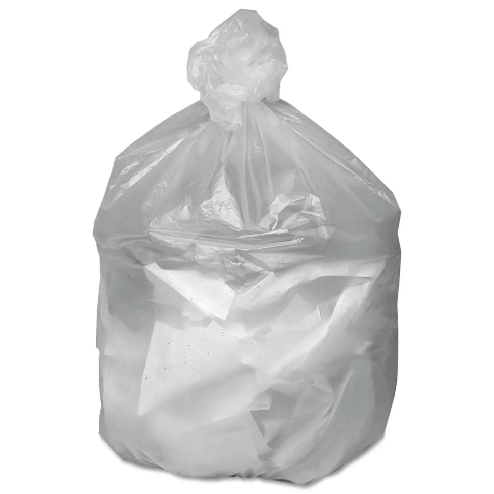 Good 'n Tuff 43 in. x 46 in. 56-Gallon 14 mic. Waste Can Liners - Natural (200/Carton)