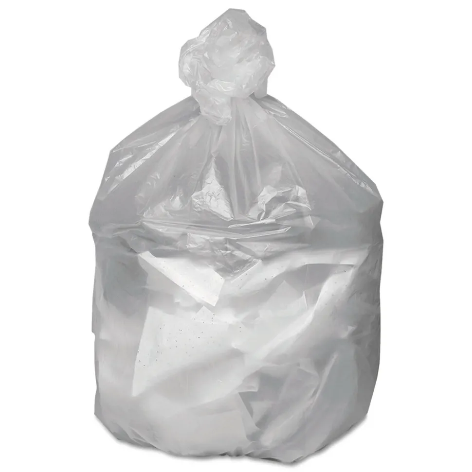 Good 'n Tuff 24 in. x 24 in. 10-Gallon 6 mic. Waste Can Liners - Natural (1000/Carton)