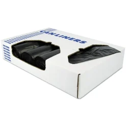Heritage 46 in. x 50 in. 1.35 mil 56 gal. Reprocessed Resin Can Liners - Black (100/Carton)