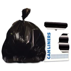 Heritage X8046QK 45 Gallon 2 mil 40 in. x 46 in. Low-Density Repro Can Liners - Black (100/Carton)