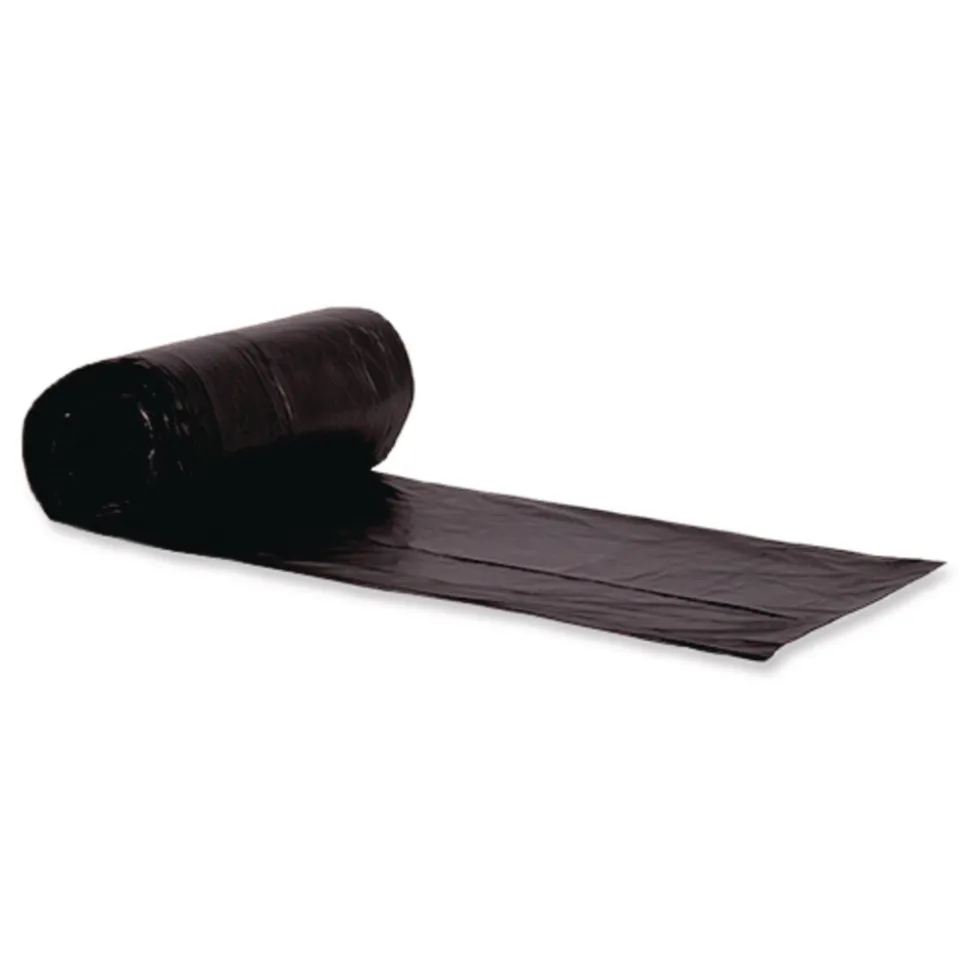 Heritage X8046QK 45 Gallon 2 mil 40 in. x 46 in. Low-Density Repro Can Liners - Black (100/Carton)