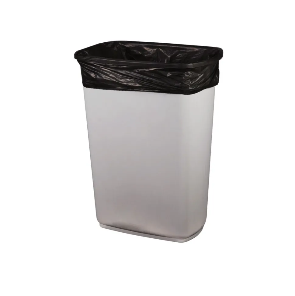 Heritage X8046QK 45 Gallon 2 mil 40 in. x 46 in. Low-Density Repro Can Liners - Black (100/Carton)