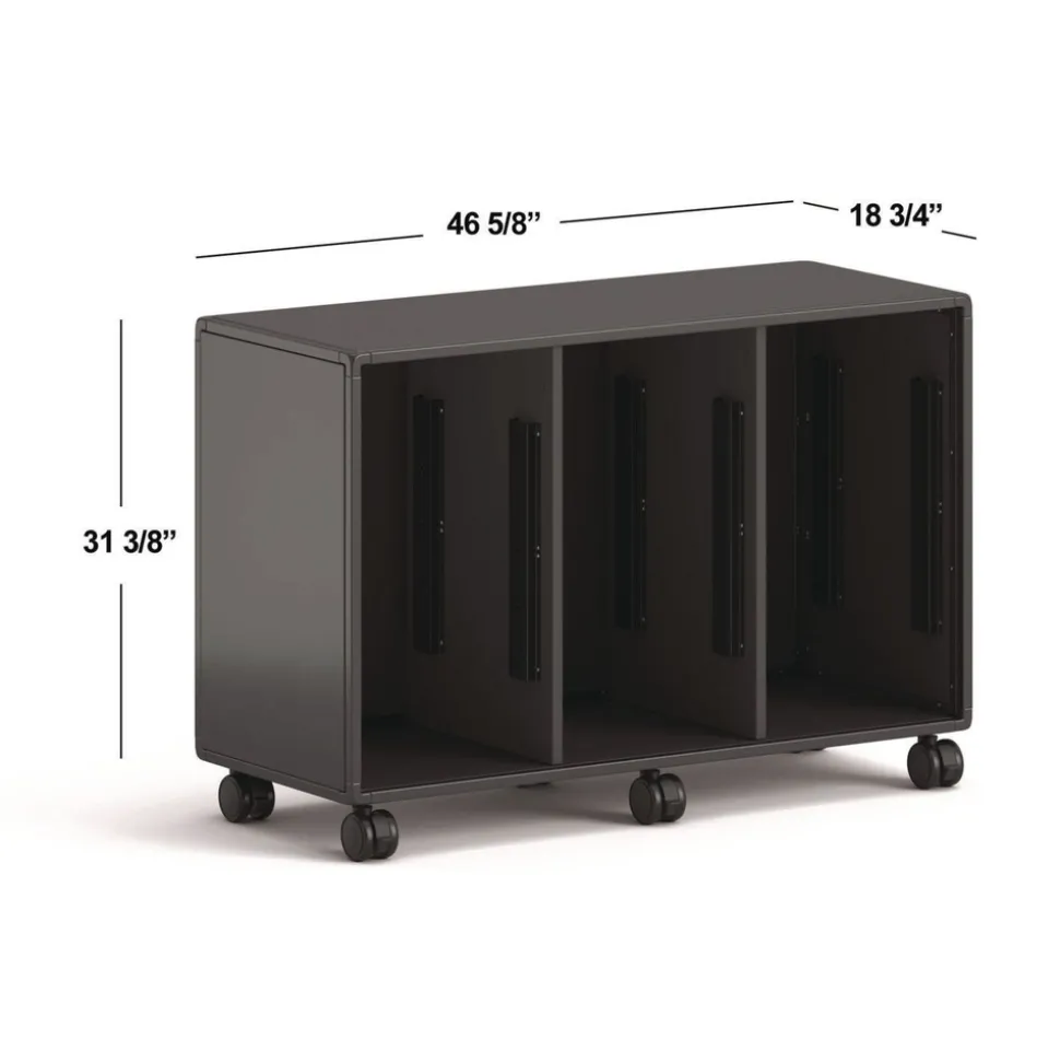 HON Class-ifi 46.63 in. x 18.75 in. x 31.38 in. Three-Wide Tote Storage Cabinet - Charcoal Gray
