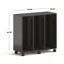 HON Class-ifi 46.63 in. x 18.75 in. x 44.13 in. Three-Wide Tote Storage Cabinet - Charcoal Gray