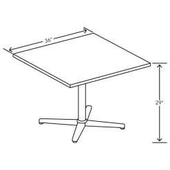 HON 36 x 36 x 1 Arrange Square Table Tops - Kingswood Walnut