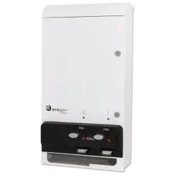 HOSPECO Evogen 14 in. x 7.75 in. x 26.25 in. Metal Feminine Hygiene Dispenser - White/Black
