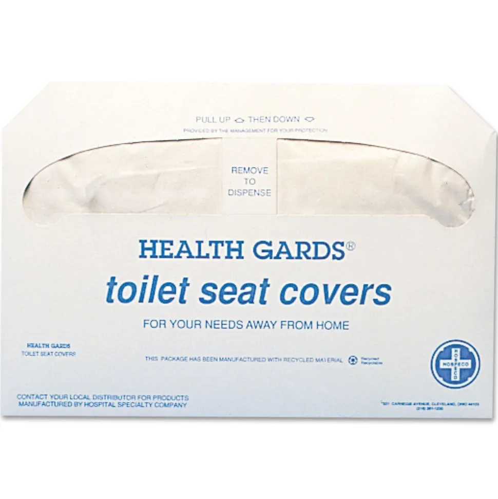 HOSPECO Health Gards 14.25 in. x 16.5 in. Toilet Seat Covers - White (5000/Carton)